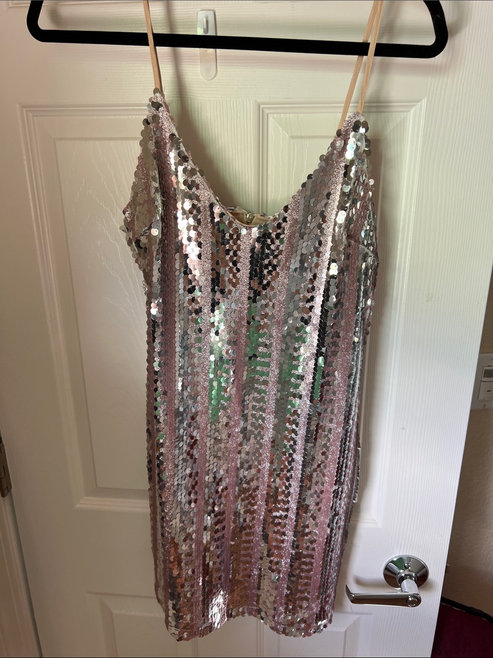 Forever 21 Rose Gold Sequin Mini Slip Dress